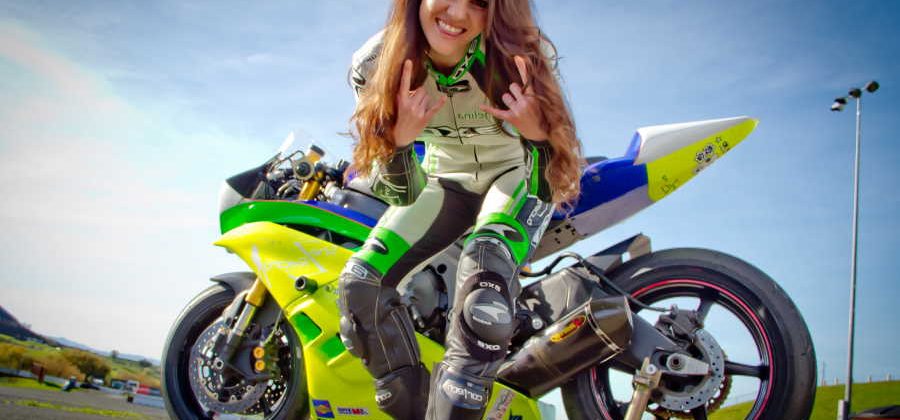 How can a female become a professional motorcycle racer?